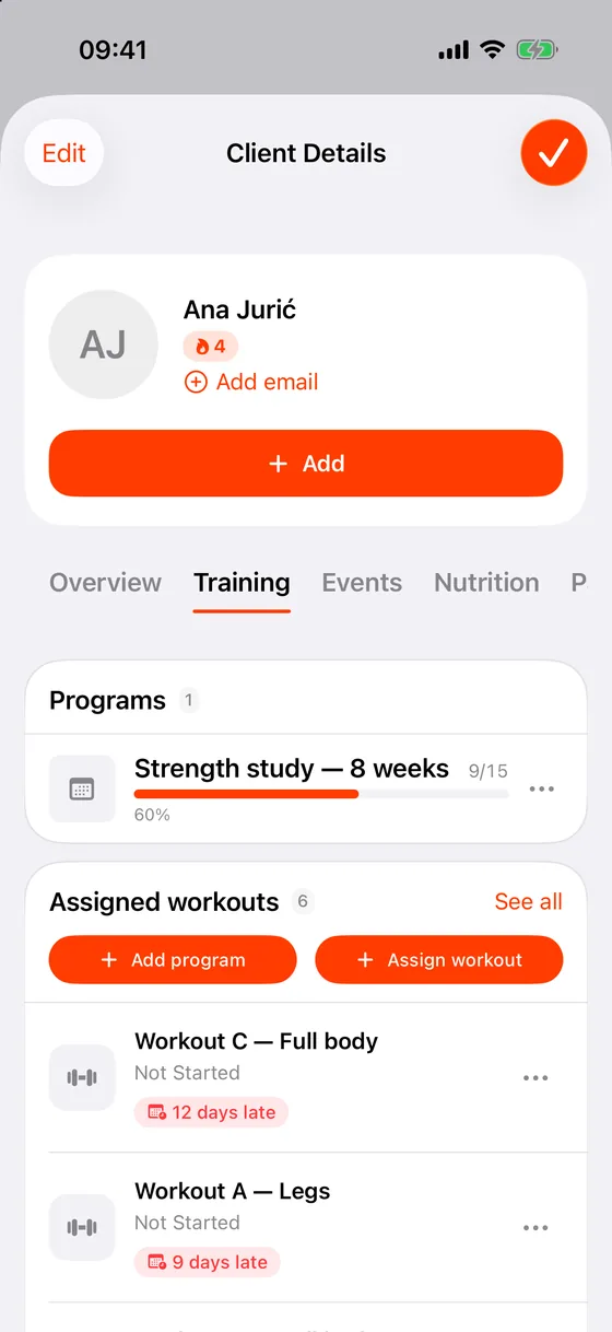 Participant progress